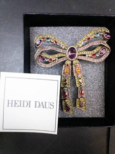 Heidi Daus Multicolor Crystal Bow Statement Brooch
