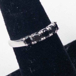 Onyx 5 Stone Sterling Silver Ring Size 5.25