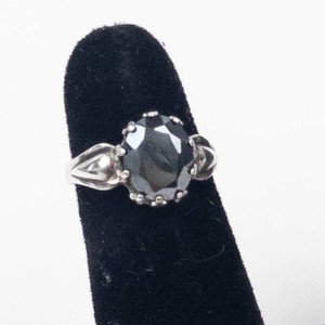 Unique Vintage Hematite Sterling Silver Ring Size 6.5