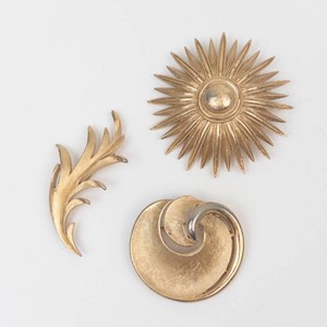 Trifari Gold-Tone Brooch Assortment - 3 Designs