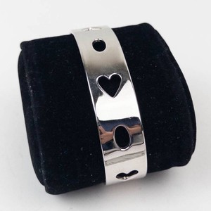 Napier Silver-Tone Open Cuff Bracelet With Heart Cutouts