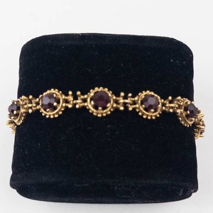Garnet Crystal Tennis Link Bracelet