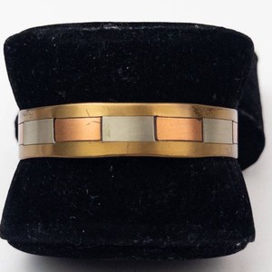 Copper, Brass & Steel Geometric Cuff Bracelet