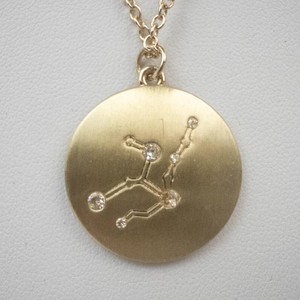 Gold-Tone Virgo Zodiac Disc Pendant Necklace