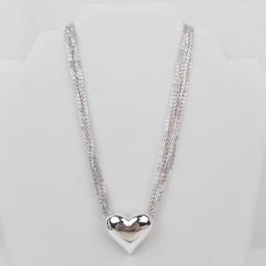 Avon Silver-Tone Heart Pendant Necklace