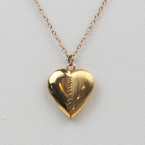 Vintage 12k Gold Filled Heart Locket Pendant Necklace