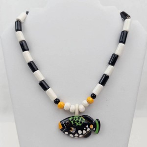 Rubyz by Candace Loheed Fish Pendant Beaded Necklace
