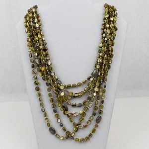 Silpada Green Mother of Pearl & Tiger Eye Sterling Silver Necklace