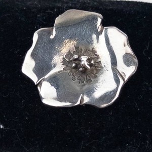 925 Sterling Silver Large Poppy Brooch
