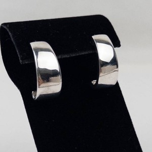 Sterling Silver Curved Half-Hoop Post Earrings