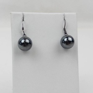 Sterling Silver Polished Hematite Dangle Earrings