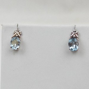 Sterling Silver Oval Aquamarine Stud Earrings