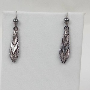 Vintage Sterling Silver Chevron-Link Drop Earrings