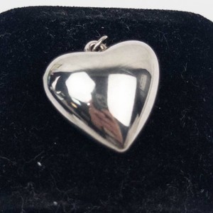 Polished Heart-Shaped Silver Plate Pendant
