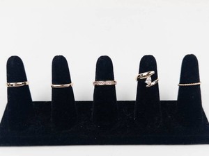NEW Old Stock - Gold-Tone Fashion Ring Size 7.5-8 - Mixed Lot of 5