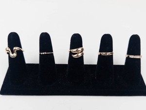 NEW Old Stock - Gold-Tone Fashion Ring Assortment Sizes of 7.5-8 (Lot of 5)