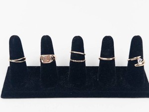 NEW Old Stock - Gold-Tone Fashion Ring Assortment Sizes 9 (Lot of 6)