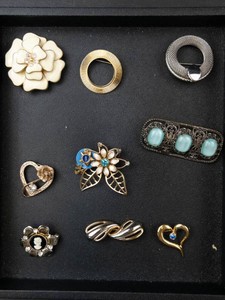 Assorted Costume Jewelry Brooches & Pins