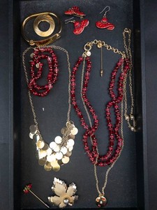Assorted Costume Jewelry Mixed Lot - Necklaces, Bracelet, Earrings & Brooches