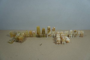 Vintage Hand Carved Onyx Chess Pieces