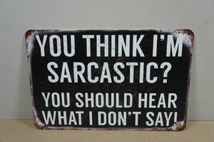Vintage Style Metal Sign - You Think Im Sarcastic