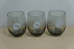 3 Vintage Minnesota Vikings Smoked Gray Wine Glasses