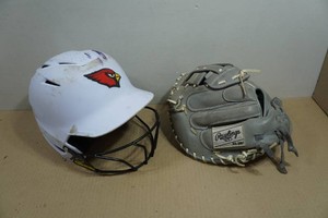 Softball Helmet and Glove