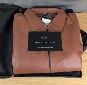 Marco Enzolani Brown Genuine Leather Jacket 3XL $199.99 Retail - Brand New