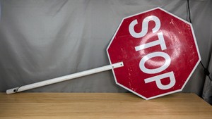 Reflective Handheld Octagonal STOP & SLOW Sign S