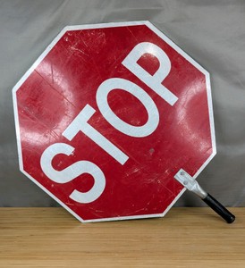 Reflective Handheld Octagonal STOP & SLOW Sign S