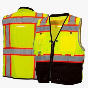 Pyramex RVZT44 Series Hi Vis Lime Large Safety Vest $32.99 Retail - Brand New G
