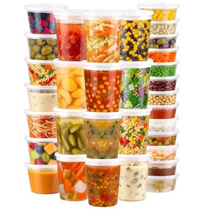 48-Set Plastic Deli Food Containers with Lids - Brand New