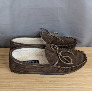 Sperry Brown Suede Moccasin Slippers Mens Size 11 G