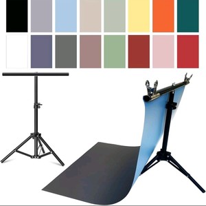 Portable T-Shape Photo Backdrop Stand with Colored Backgrounds. $40.00 Retail - Brand New