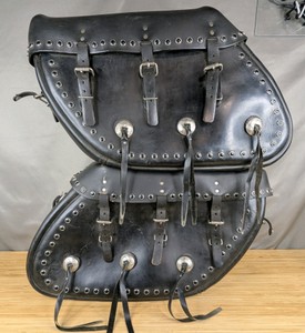 Studded Leather Saddlebags for 1996 Harley Road King S