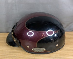 Harley-Davidson Maroon and Black Half Helmet Size Large S