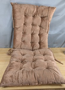 Tufted High Back 2pc Outdoor Chair Cushions with Ties $45.99 Retail - Brand New