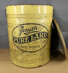 Vintage Zenith Brand 120 lb Pure Lard Tin S