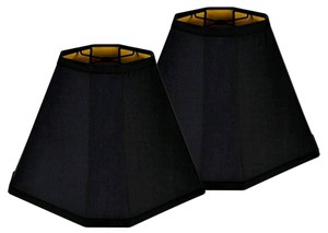 GO&SO Black Scalloped Fabric Lamp Shades Set of 2 $36.66 Retail - Brand New S