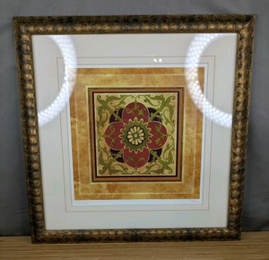 Framed Ornamental Mandala Pattern Art Print 21.5 x 21.5 B