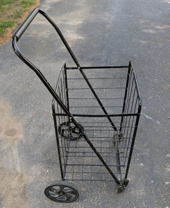 Folding Black Metal Wire Utility Cart S