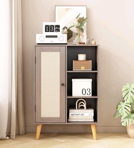 ComfortNest Modern Minimalist Storage Cabinet Oak $110.00 Retail - Brand New