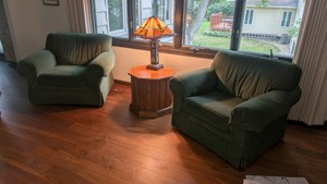 living room oversized lounge chairs set of two Forest Green