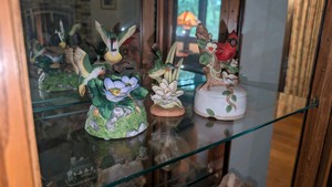 hummingbird Cardinal statues 6 in tall lot of three