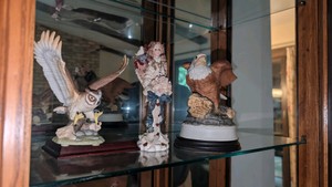 eagle owl angels figurine statue lot partying inches tall