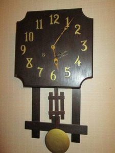 Vintage wood wall mounted pendulum clock