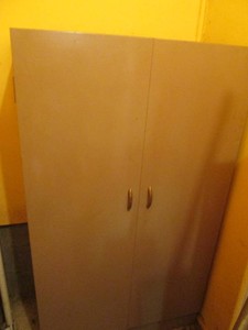 Metal 2-door office style cabinet approx 36x19x63.5in