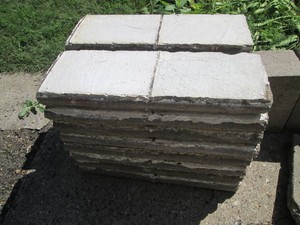 Stacks of 30in Cement pavers