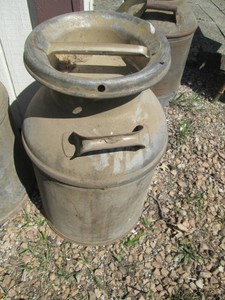 Vintage milk can with lid approx 22in tall