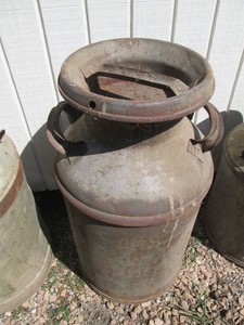 Vintage milk can with lid approx 25in tall